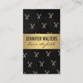 ラグジュアリー金ゴールドメタルサロンシアーズ 名刺 (正面)