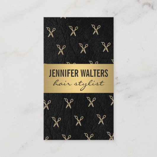 ラグジュアリー金ゴールドメタルサロンシアーズ 名刺 (正面)