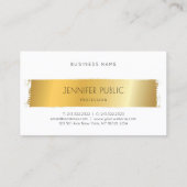 ラグジュアリー金ゴールドモダンホワイトプロフェッショナルテンプレート 名刺 (裏面)