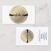 ラグジュアリー金ゴールドモダン&ホワイトグラームLASHES 名刺 (正面/裏面)