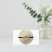 ラグジュアリー金ゴールドモダン&ホワイトグラームLASHES 名刺 (スタンド正面)