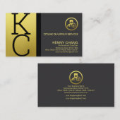 ラグジュアリー金ゴールドモノグラムモダンプロフェッショナルチョーフ 名刺 (正面/裏面)