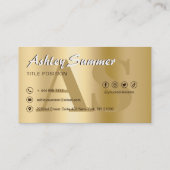 ラグジュアリー金ゴールドモノグラム 名刺 (裏面)