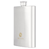 ラグジュアリー金ゴールドモパーソナライズされたノグラム フラスク (左)