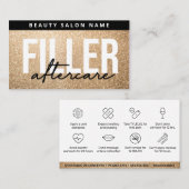 ラグジュアリー金ゴールドリップフィラーボトックスアフターケアインストラクション 名刺 (正面/裏面)