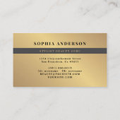 ラグジュアリー金ゴールドロゴサークル&グリッターマーブルアゲート 名刺 (裏面)