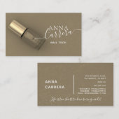 ラグジュアリー金ゴールド爪、 ネイルカラー爪、 ネイルテックネイルサロン 名刺 (正面/裏面)