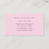 ラグジュアリー金ゴールド美容師ツールピンクフローラ 名刺 (裏面)