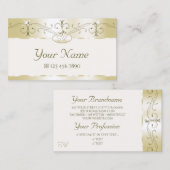 ラグジュアリー金ゴールド華美クリきらめくームジュエリーイニシャル 名刺 (正面/裏面)