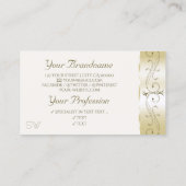 ラグジュアリー金ゴールド華美クリきらめくームジュエリーイニシャル 名刺 (裏面)