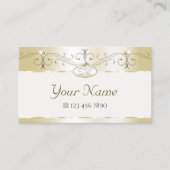 ラグジュアリー金ゴールド華美クリきらめくームジュエリーイニシャル 名刺 (正面)