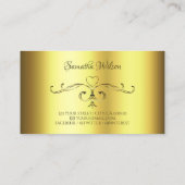 ラグジュアリー金ゴールド華美デコーデ縁どィカルコーナー 名刺 (裏面)