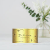 ラグジュアリー金ゴールド華美デコーデ縁どィカルコーナー 名刺 (スタンド正面)