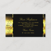 ラグジュアリー金ゴールド華美ブラック縁どジュエリー装飾品 名刺 (裏面)