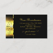 ラグジュアリー金ゴールド華美ブ縁どラージュエルズモノグラム 名刺 (裏面)