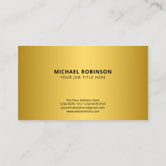 ラグジュアリー金ゴールド葉ローレルのクレストオンブラック 名刺 (裏面)