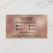 ラグジュアリー金ゴールド&カッパーアイラッシュテク美しいサロン 名刺 (裏面)