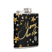 ラグジュアリー金ゴールド&ブラックスターメタリックファッションクリスマス フラスク (右)