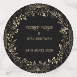 ラグジュアリー金ゴールド&ブラックセピアフローラ仕上げ コンフェッティ