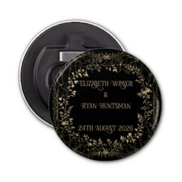 ラグジュアリー金ゴールド&ブラックセピアフローラ仕上げ 栓抜き