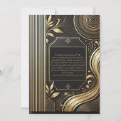 ラグジュアリー金ゴールド&ブラックバースデーパーティーの招待 シーズンカード (裏面)