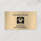 ラグジュアリー金ゴールド&ブラック実在エステートビジネスカード 名刺 (正面)