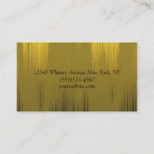 ラグジュアリー金ゴールド&ブラック美容師サロンはさみ 名刺 (裏面)