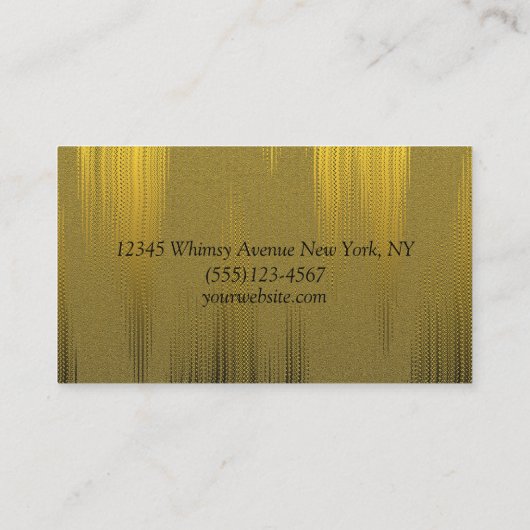 ラグジュアリー金ゴールド&ブラック美容師サロンはさみ 名刺 (裏面)