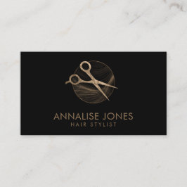 ラグジュアリー金ゴールド&ブラック美容師名刺 名刺