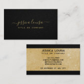 ラグジュアリー金ゴールド&ブラック 名刺 (正面/裏面)