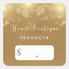 ラグジュアリー金ゴールド《写真》ぼけ味グラモールブティックプライスラベル スクエアシール