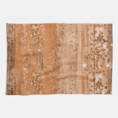 ラグジュアリー銅グリッターブラシストローク キッチンタオル (横)