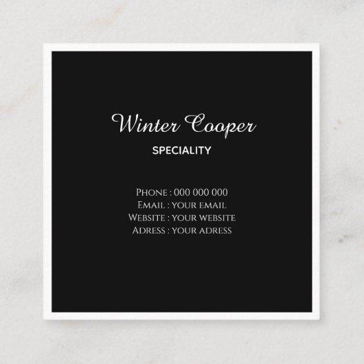 ラグジュアリー銅金ゴールドグリッターピアノ鍵プロフェッショナル スクエア名刺 (裏面)