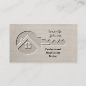 ラグジュアリー鍵ブラック&タン実在エステート名刺 名刺 (正面)