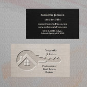 ラグジュアリー鍵ブラック&タン実在エステート名刺 名刺