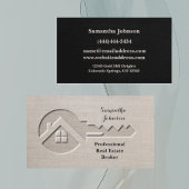 ラグジュアリー鍵ブラック&タン実在エステート名刺 名刺