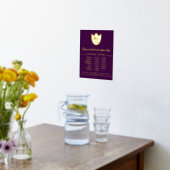 ラグジュアリー開館時間パーソナライズされた色の追加ロゴ 箔ポスター (レイダウン (キッチン))