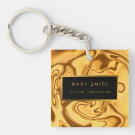 ラグジュアリー2イン1エレガント金ゴールド大理石ビジネスカード& キーホルダー