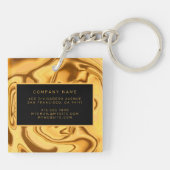 ラグジュアリー2イン1エレガント金ゴールド大理石ビジネスカード& キーホルダー (裏面)