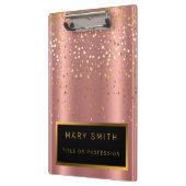 ラグジュアリー2in1グリッター金ゴールドピンクスタービジネスカード&A クリップボード (左)