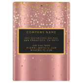 ラグジュアリー2in1グリッター金ゴールドピンクスタービジネスカード&A クリップボード (裏面)