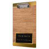 ラグジュアリー2in1金ゴールドウッドモダンビジネスカード& クリップボード (左)