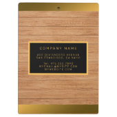 ラグジュアリー2in1金ゴールドウッドモダンビジネスカード& クリップボード (裏面)