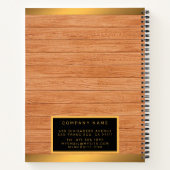 ラグジュアリー2in1金ゴールドウッドモダンビジネスカード& ノートブック (裏面)