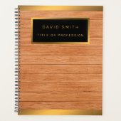 ラグジュアリー2in1金ゴールドウッドモダンビジネスカード& プランナー手帳 (正面)