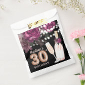 ラグジュアリー30歳の誕生日パーソナライズされたバラワインのお願い フェイバーバッグ (封をした状態)
