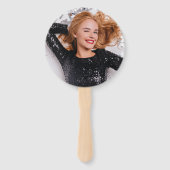 ラグジュアリー30th誕生日ブラック金ゴールド写真 ハンドファン (裏面)