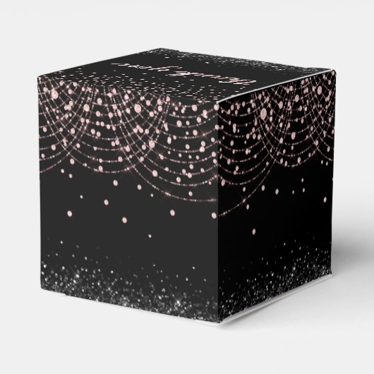 ラグジュアリー35誕生日ピンクブラックグリッターありがとう フェイバーボックス (裏面サイド)