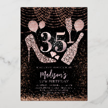 ラグジュアリー35th誕生日グリッターバラ金ゴールドブラック