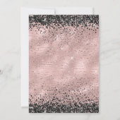 ラグジュアリー35th誕生日バラ金ゴールド&ブラックグリッター 招待状 (裏面)